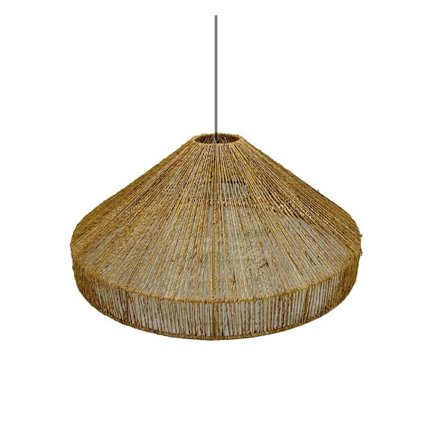 Jute pendellampe, 60x60x26 cm, naturlig boho-stil