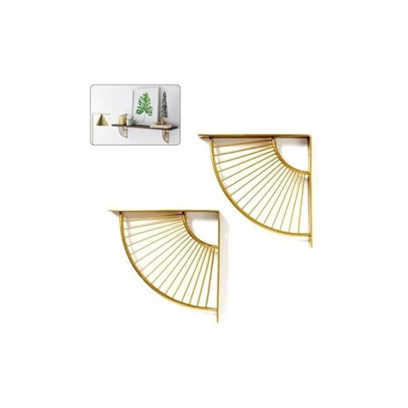 Flytande triangulära hyllfästen i guldmetall, set om 2