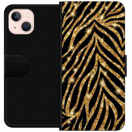 Apple Iphone 14 Plånboksfodral Gold & Glitter