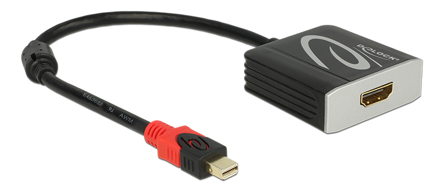 Delock Adapter mini Displayport 1.2 male > HDMI female 4K Active - videokonverter - Parade PS176 - svart