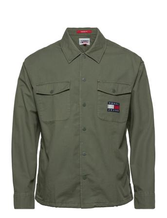 Tjm Spring Dobby Coach Shirt Khaki Tommy Jeans