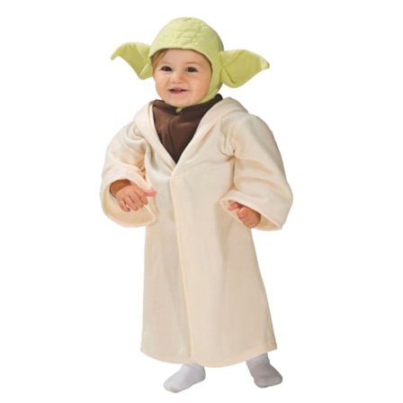 Star Wars Baby Yoda Kostym 2-3 År Kräm/Brun/Grön