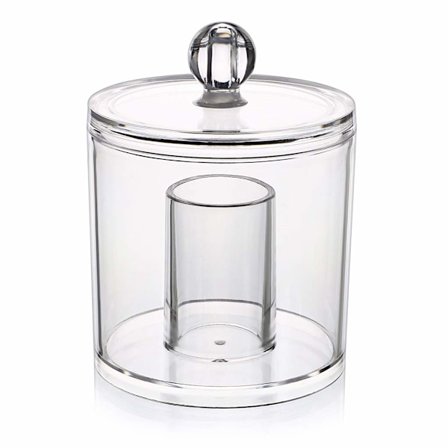 Bomullsboll och topshållare med lock Badrumsförvaring