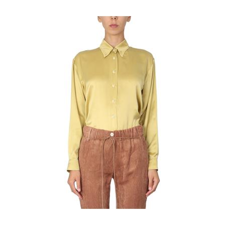 Alysi Satin Shirt Gul, Dame Skjorter