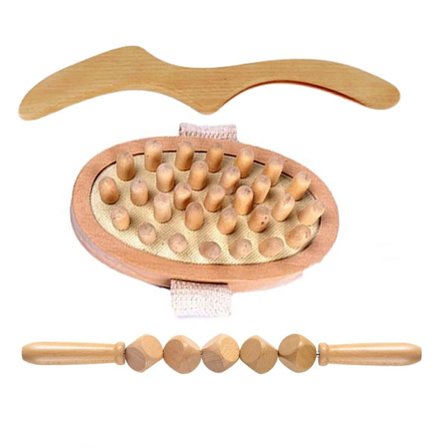 4 stk. Træningsskrabestav Cellulite Blasters Kropsmassage Skraber Fedtforbrænder til Ryg Nakke Arm Ben Slank Guasha Værktøj