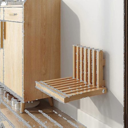 Lugshiree Brusebænk Vægmonteret Foldbar Skammel Stol Brusebadsskammer Til Indvendig Brusebad Entré Massivt Træ Sko Skiftende Skammel Til Børn Voksne 