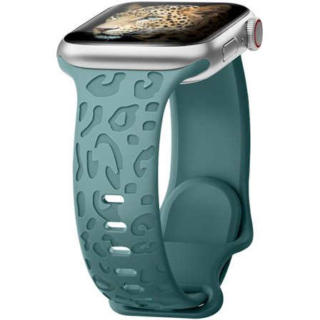 Leopard Print Pehmeä Silikonihihna Yhteensopiva Apple Watch -hihnojen kanssa 42mm 44mm 45mm 49mm Naiset Miehet, Vaihtokelpoiset Rannekkeet iWatch-