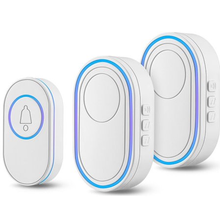 2 dørklokker og 1 knapp, trådløs dørklokke, 39 melodier, vanntett