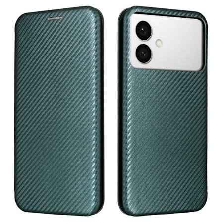 Mobilskal till Samsung Galaxy S26 Edge Kolfiber PU Läder - Grön