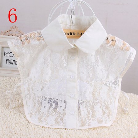 Solid skjorta Spets False Collar 6