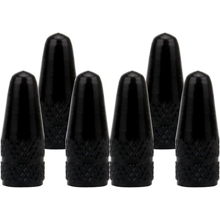 6 stk (svart) ventilhetter franske sykkel støvhetter aluminiumslegering hjuldeksler ventilhetter