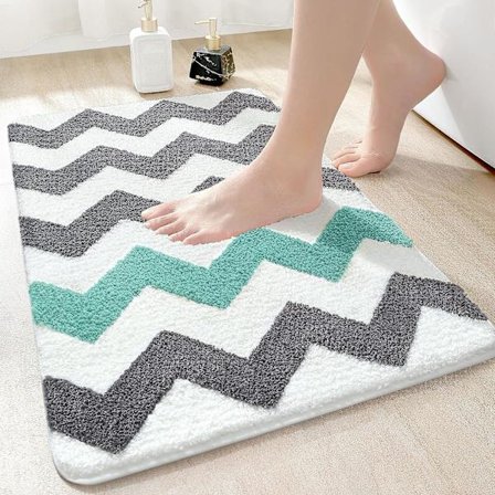 Halkskyddad badrumsmatta, mjuk mikrofiberduschmatta, extra tjock dusch
