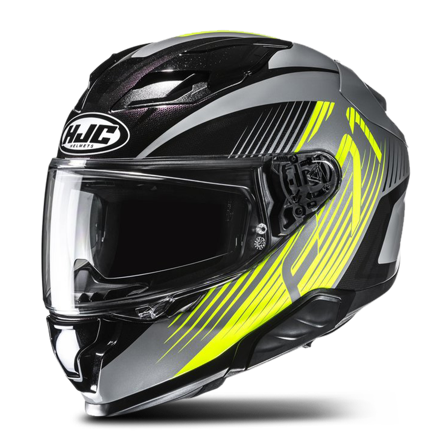HJC F71 Catos Full Face Helmet Black/Grey/Fluo Yellow M