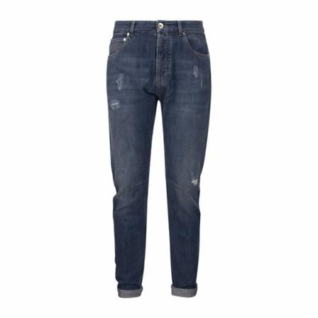 Brunello Cucinelli - Straight - Blå - Dam - Storlek: 4xl, Dam, Storlek: 4XL