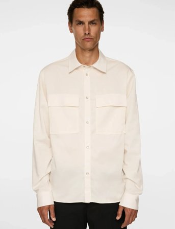 J. Lindeberg Finnigan Tencel Twill Shirt - Cream - XXL