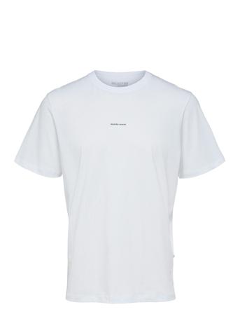 Slhaspen Print Ss O-Neck Tee Noos Tops T-shirts Short-sleeved White Selected Homme