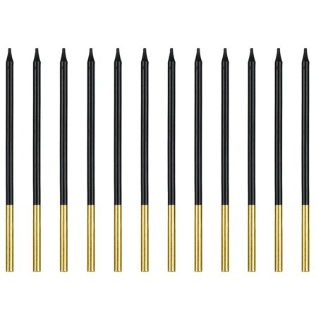 Kagelys Lange Sort/Guld 12-pak