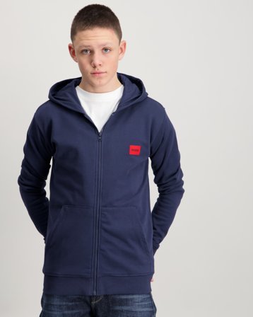 HUGO HOODED CARDIGAN Niebieski Bluzy z kapturem Chłopiec - Kids Brand Store