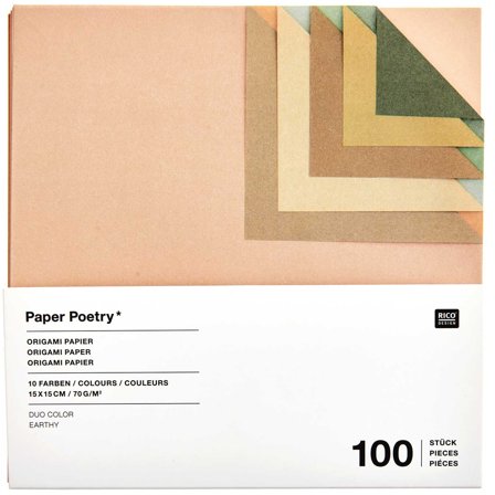 Rico Design Origami-papir Duo Colour Earthy 15x15 cm 100 ark