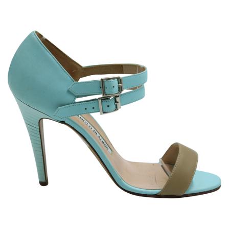 Manolo Blahnik Pre-owned Pre-owned Ankle Strap Heels Blå, Dame Vintage Sko, Størrelse: 37 EU