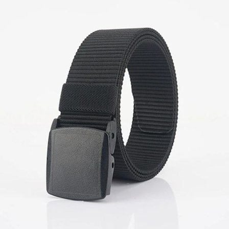 Miesten Web-vyö, nylon , sotilaskangasvyö muovisoljella, hengittävä työhön ja matkustamiseen, 47,3 tuumaa, musta