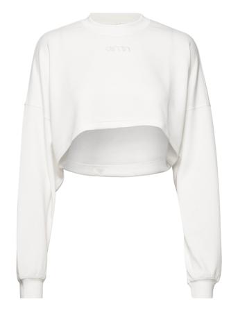 Off-White Comfy Cropped Sweatshirt Crop Tops Long-sleeved Crop Tops Hvid AIM'N