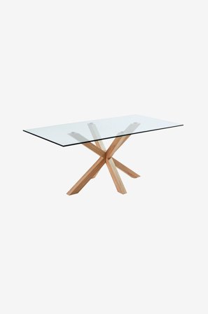 Kave Home - Spisebord med treeffekt Argo 200 cm - Transparent - Spisebord - Fra Homeroom