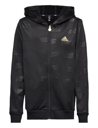 Brand Love Golden Full-Zip Hoodie Kids Hettegenser Genser Svart Adidas Sportswear*Betinget Tilbud