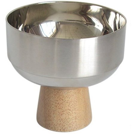 Nordisk rund bricka i rostfritt stål med träbas, liten bricka för förvaring av små föremål på verandan, skrivbordsbricka, förvaringsbricka S