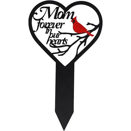 Hjerte Kardinaler Metal Mindeplade Dekoration til Kirkegård Mor og Far