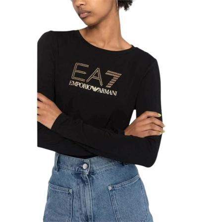 Emporio Armani EA7 Long Sleeve Top Sort, Dame