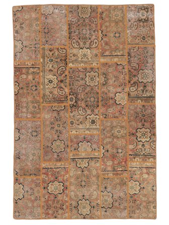 Tapete Persa Patchwork 150X225 Castanho (Lã, Pérsia/Irão)