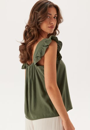 Pieces Pcpia Sl Top Deep Lichen Green Vaatteet