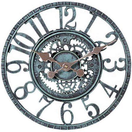 Utendørs Veggklokke 12 Tommer Ute Vanntett Hageklokke Kvarts Batteridrevet