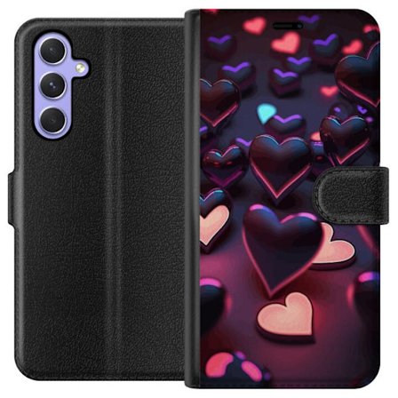 Yhteensopiva Lompakkokotelo Samsung Samsung Galaxy A54 KeskiyönSydämet