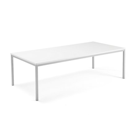 Konferenztisch QBUS, 2400 x 1200 mm, Silber/weiß