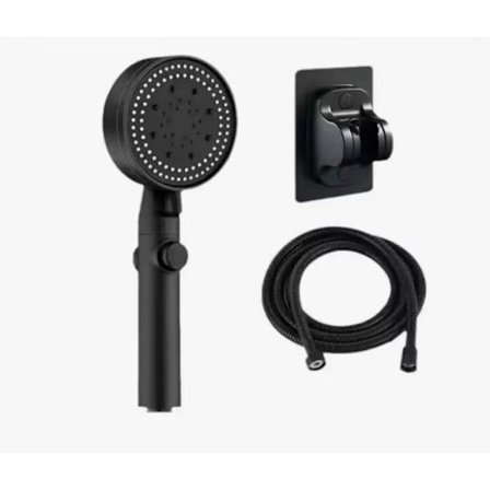 Högtryck Duschhuvud, 6 Lägen, 1,5M Slang, Badrum Duschhandtag, Duschhuvud med Hållare