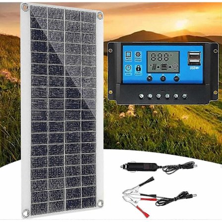 300w 12v solpanel, solpanelsæt, batteriopladersæt med 60a solcelleladeregulator til RV, yacht, udendørs, have, belysning - WELLNGS
