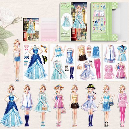 Magnetisk Prinsessdocka, Magnetisk Klä-upp Leksats, Leksats Magnetiska Klä-upp Dockor och Låtsaslek för Flicka, Medium[SL]