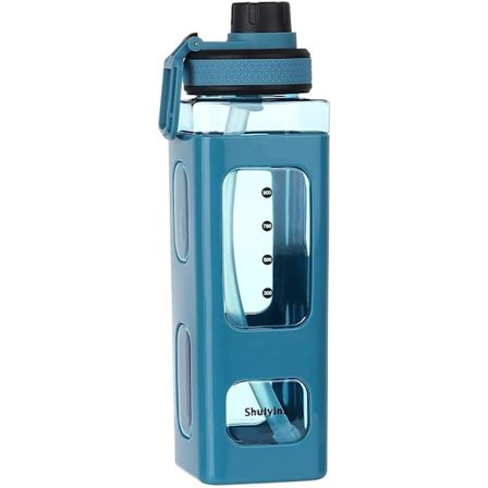 Plast Vattenflaska Med Sugrör, 700/900ml Plast Vattenflaska, Enkel Bärbar Sport Pojke Flicka Vattenkopp