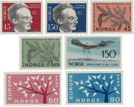 Norge 1962 - AFA 480/84 + 490/91 - Postfrisk