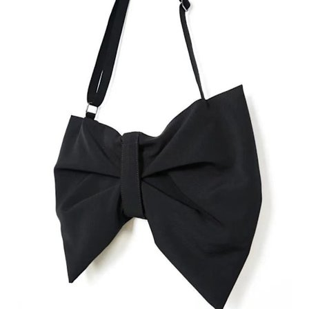 Bow Tie Tote Bag Crossbody Bag SVART L