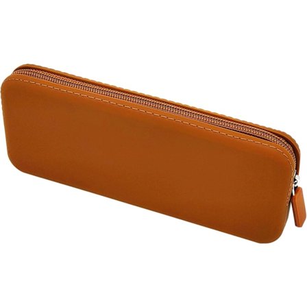 Silikon Penal, Vanntett Silikon Kosmetikkveske, Pennal, Multifunksjonell Pennal Estetisk, Glidelås Oppbevaringsveske (Brun)