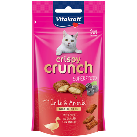 Vitakraft - Crispy Crunch Superfood Duck & Berry 60 g x 8 stk. - Katt - Kattegodteri & kattegress - Belønningsgodbiter katt - ZOO.no