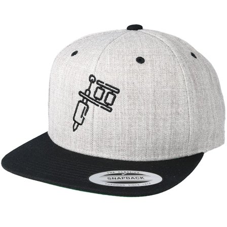 Tattoo Collective - Grijs snapback Cap - Tattoo Machine Heather Grey Black Snapback @ Hatstore