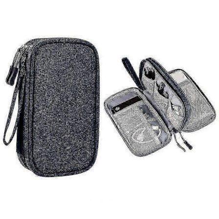 Vandtæt elektronisk organizer, lille rejse-kabelopbevaringstaske, multifunktionel etui til harddiske, kabler, USB, SD-kort, telefon