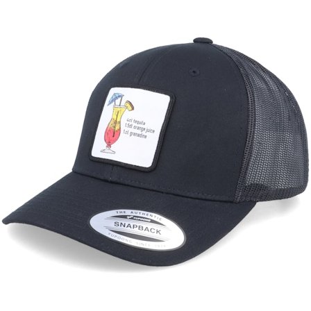 Iconic - Svart trucker Caps - Tequila Sunrise Cocktail Patch Black Trucker @ Hatstore
