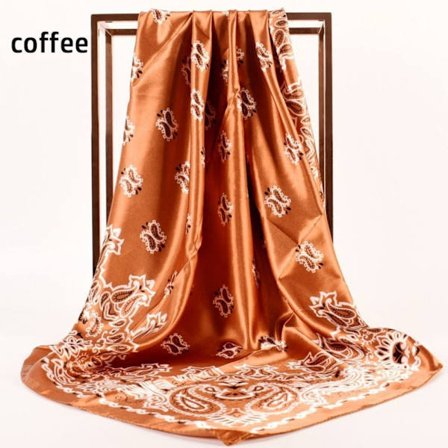 Muslimske Sjal Silkeskjerf KAFFE