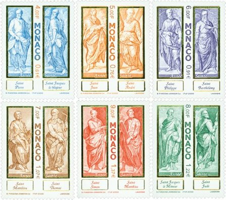 Monaco - Apostlene - Postfrisk sæt 6v