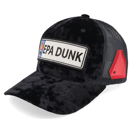 Iconic - Svart trucker Caps - Epa Dunk Registreringsskylt Velvet Black A-Frame Trucker @ Hatstore